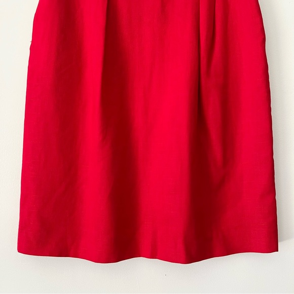Jones New York Vintage Red Linen Blend Pencil Skirt Size 14 - Picture 4 of 11